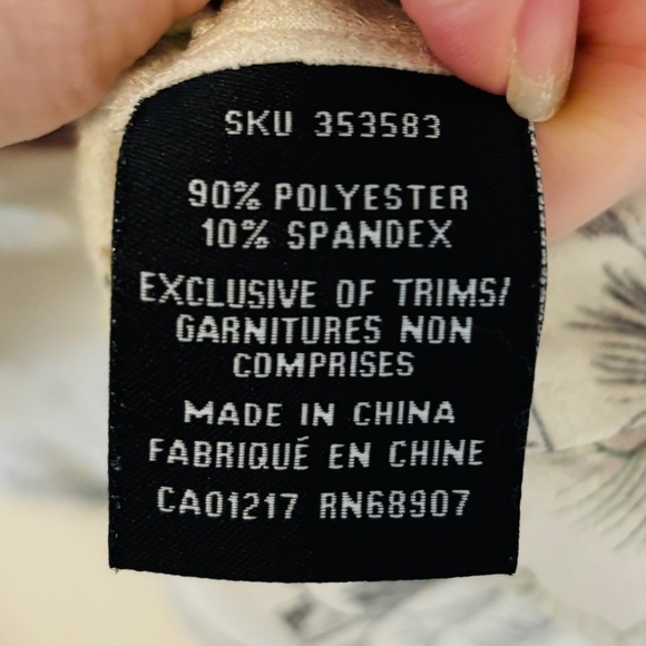 Le Chateau Neutral floral Blazer Jacket Office Workwear Suede Sz Medium - Picture 8 of 8